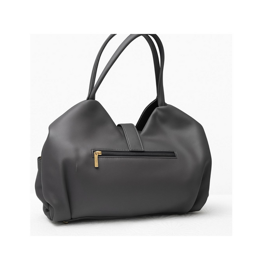 Soft Leather Satchel Bag for Women (Midnight Grey)