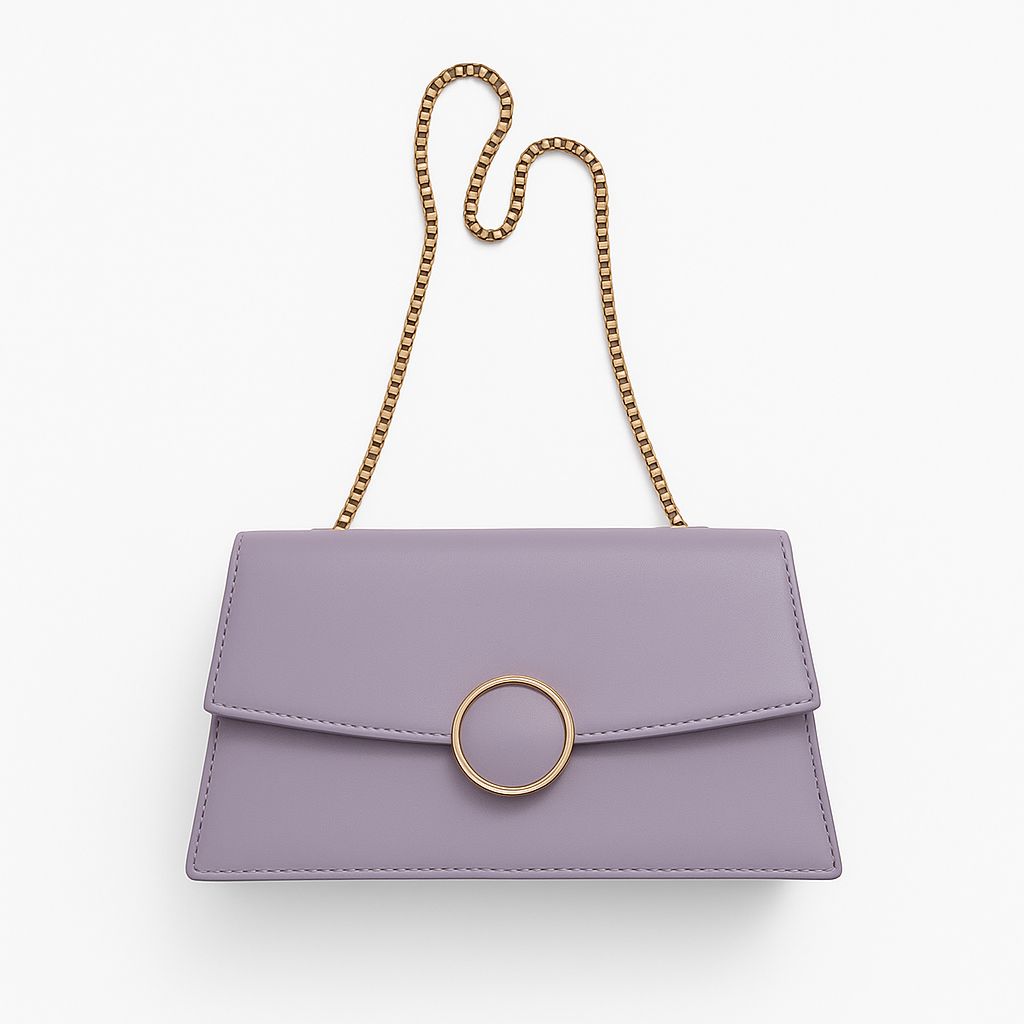 Leather Sling Bag for Women – Rich Purple, 4 Pockets