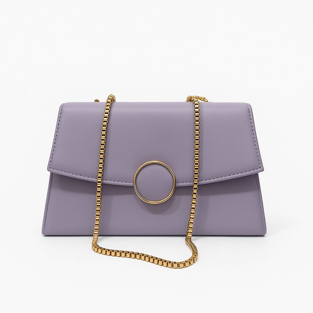 Leather Sling Bag for Women – Rich Purple, 4 Pockets