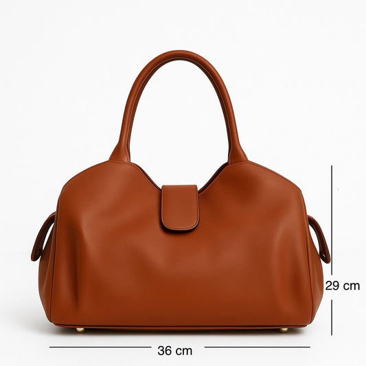 Soft Leather Satchel Bag for Women (Tan)