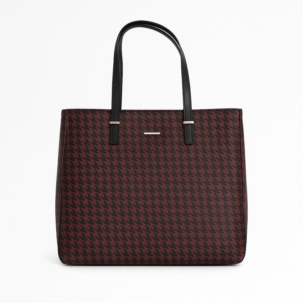 Tote Bag for Women | 4 Pockets | Blended Fabric | Easy to Clean (Black & Brown)
