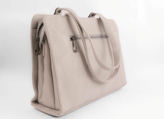 Stylish Women’s Tote Handbag for Office, College, Travel (Light Grey)