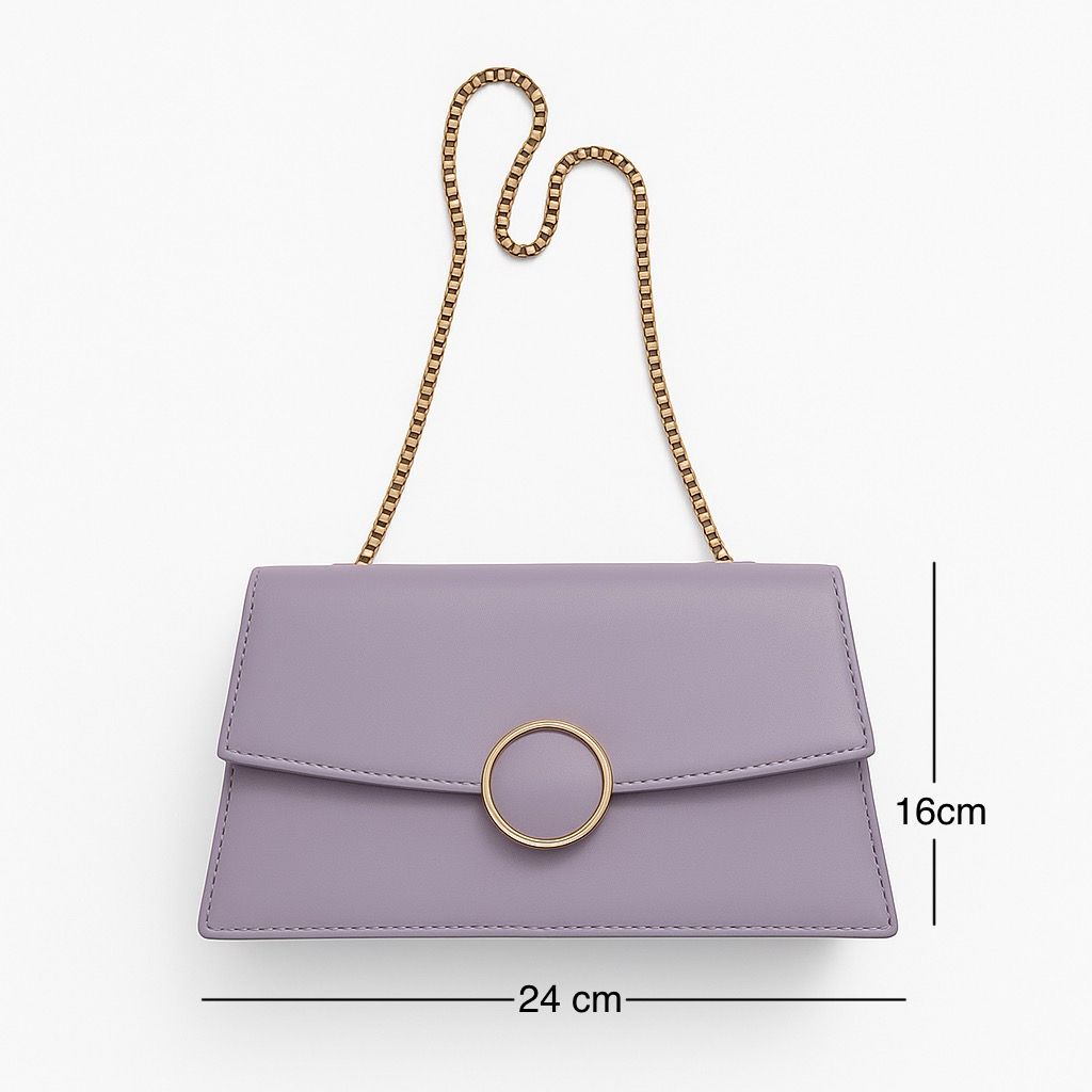 Leather Sling Bag for Women – Rich Purple, 4 Pockets