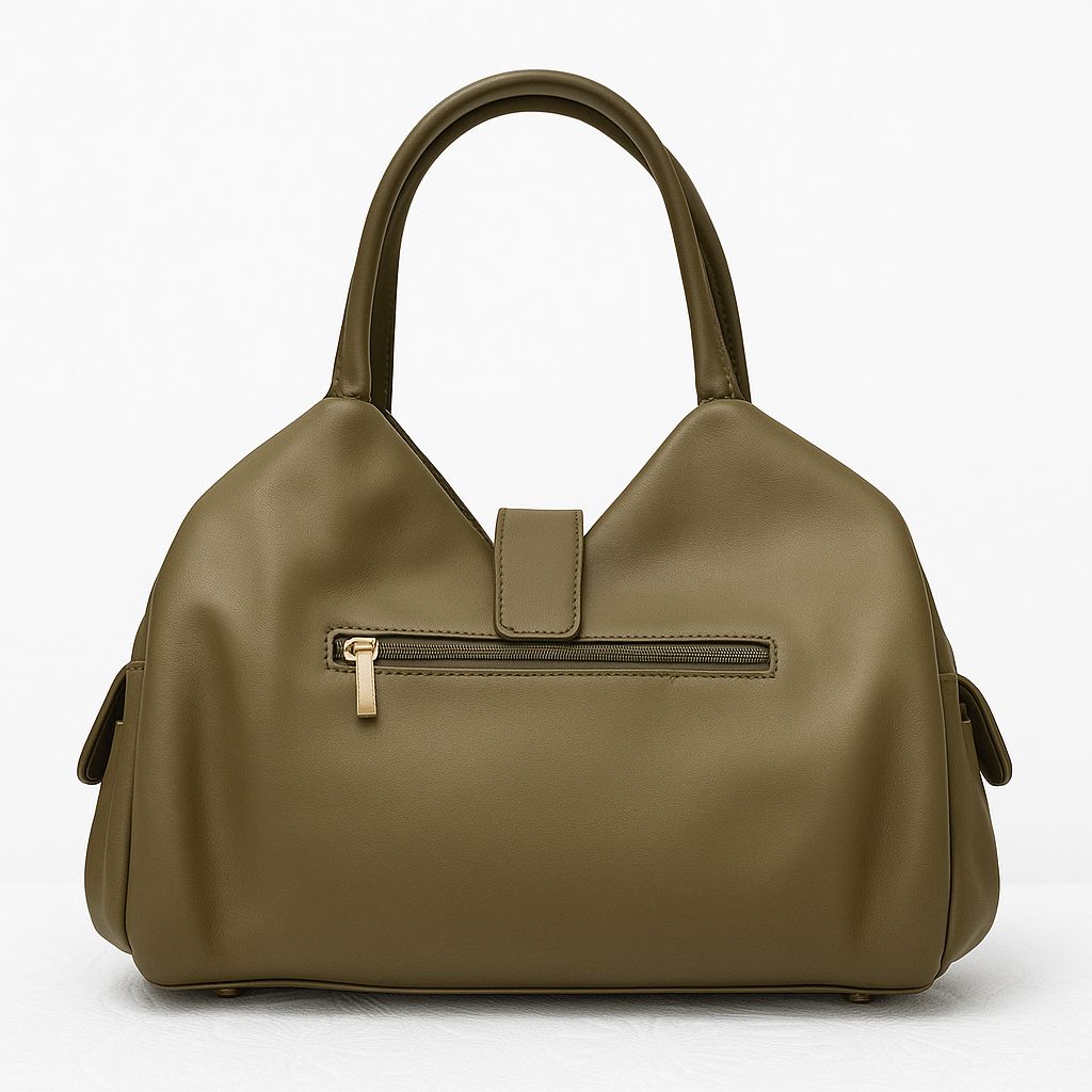 Soft Leather Satchel Bag for Women (Olive Green)