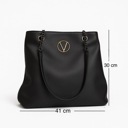 Stylish Women’s Tote Handbag for Office, College, Travel (Party Black)