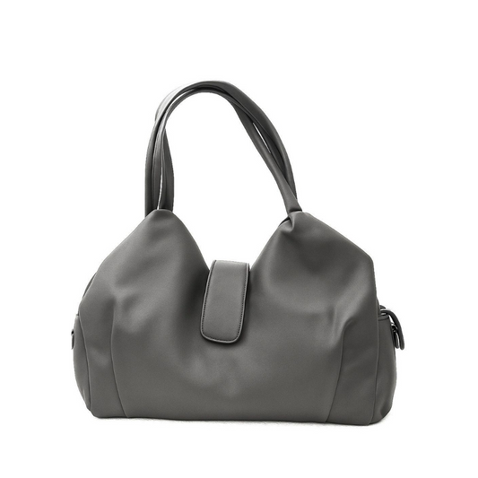 Soft Leather Satchel Bag for Women (Midnight Grey)