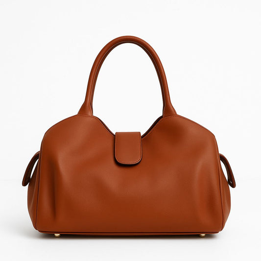 Soft Leather Satchel Bag for Women (Tan)