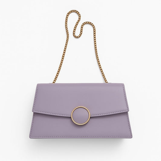 Leather Sling Bag for Women – Rich Purple, 4 Pockets