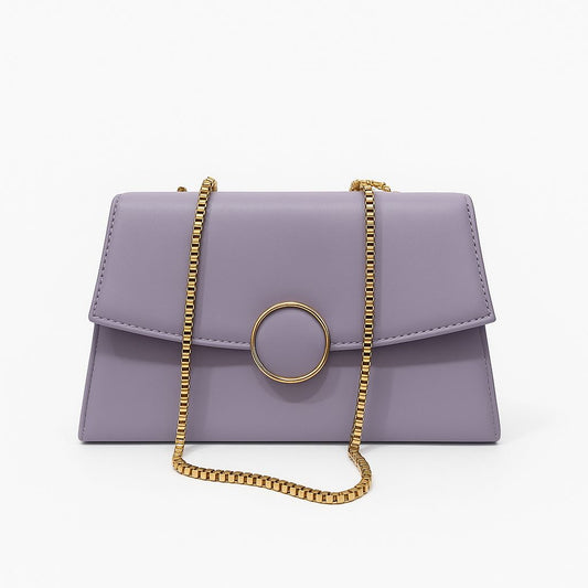 Leather Sling Bag for Women – Rich Purple, 4 Pockets