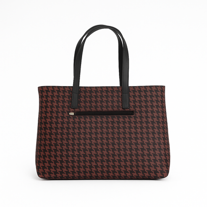 Tote Bag for Women | 4 Pockets | Blended Fabric | Easy to Clean (Black & Brown)