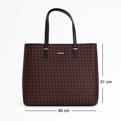 Tote Bag for Women | 4 Pockets | Blended Fabric | Easy to Clean (Black & Brown)