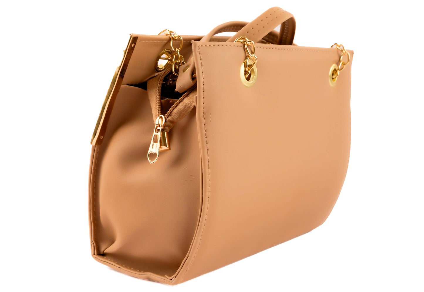 Stylish Women’s Tote Handbag for Office, College, Travel (Beige)