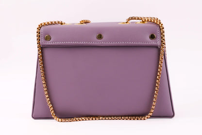 Leather Sling Bag for Women , 4 Pockets (Rich Purple)