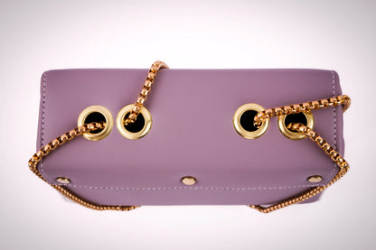 Leather Sling Bag for Women , 4 Pockets (Rich Purple)