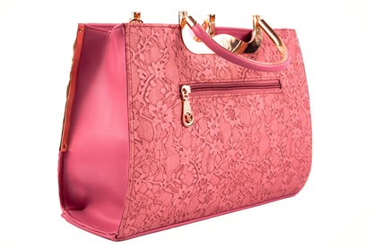 Soft Leather Satchel Bag for Women (Pink)