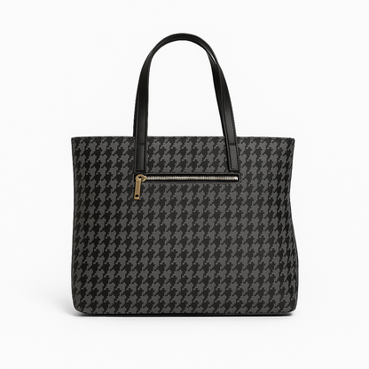 Tote Bag for Women | 4 Pockets | Blended Fabric | Easy to Clean (Grey & Black)