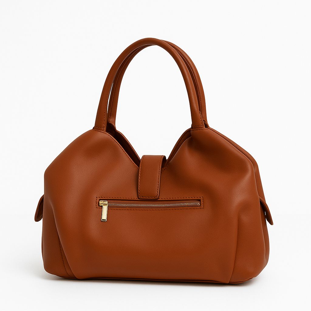 Soft Leather Satchel Bag for Women (Tan)