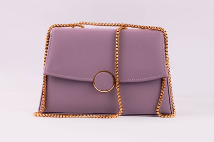 Leather Sling Bag for Women , 4 Pockets (Rich Purple)