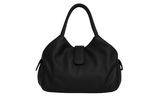 Soft Leather Satchel Bag for Women (Dark Night Black)