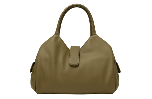 Soft Leather Satchel Bag for Women (Olive Green)