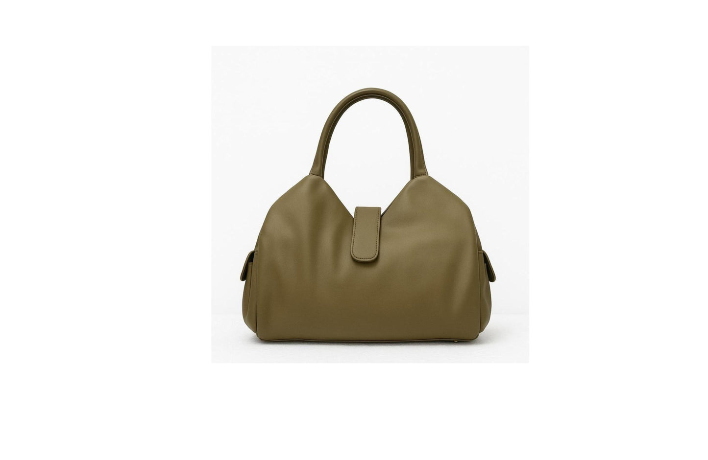 Soft Leather Satchel Bag for Women (Olive Green)