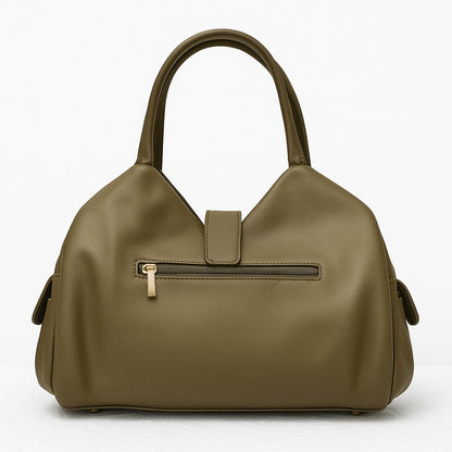 Soft Leather Satchel Bag for Women (Olive Green)