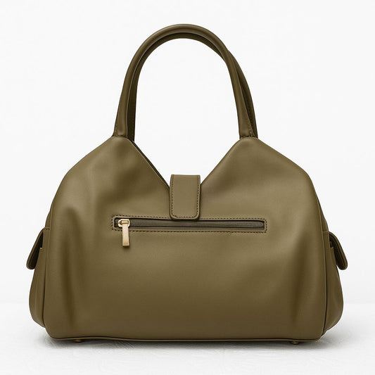 Soft Leather Satchel Bag for Women (Olive Green)